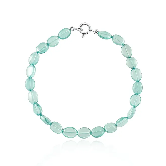 Pulseira com Cristais Turmalina Paraíba e Fecho em Prata