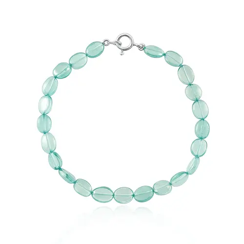 Pulseira com Cristais Turmalina Paraíba e Fecho em Prata