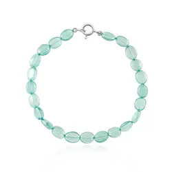 Pulseira com Cristais Turmalina Paraíba e Fecho em Prata