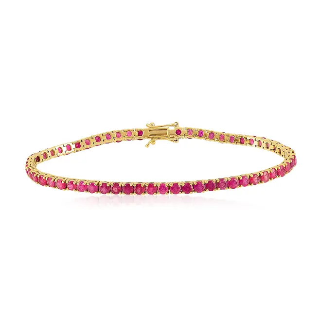 Pulseira de Ouro Amarelo com 59 Rubis totalizando 8,14 Cts.