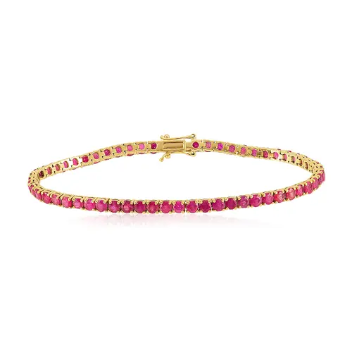 Pulseira de Ouro Amarelo com 59 Rubis totalizando 8,14 Cts.