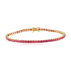 Pulseira de Ouro Amarelo com 59 Rubis totalizando 8,14 Cts.