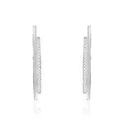 Par de Brincos de Ouro Branco com Diamantes totalizando 46 pts.