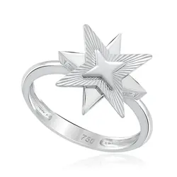 Anel Estrela de Ouro Branco