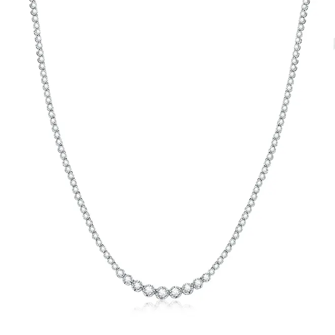 Gargantilha Riviera de Platina com Diamantes totalizando 3,0 Cts.