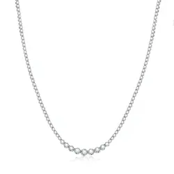 Gargantilha Riviera de Platina com Diamantes totalizando 3,0 Cts.