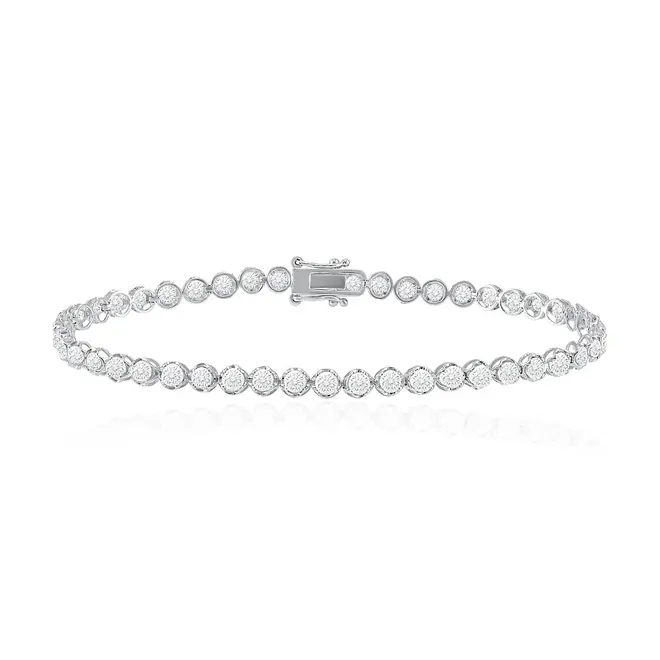 Pulseira Riviera de Platina com Diamantes totalizando 3,0 Cts.