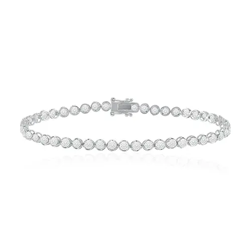 Pulseira Riviera de Platina com Diamantes totalizando 3,0 Cts.