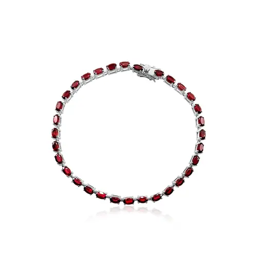 Pulseira de Prata com Rubis