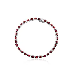 Pulseira de Prata com Rubis
