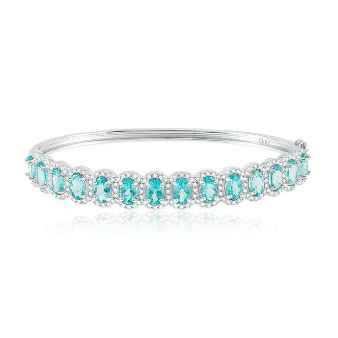 Bracelete de Prata com Cristais e Apatitas