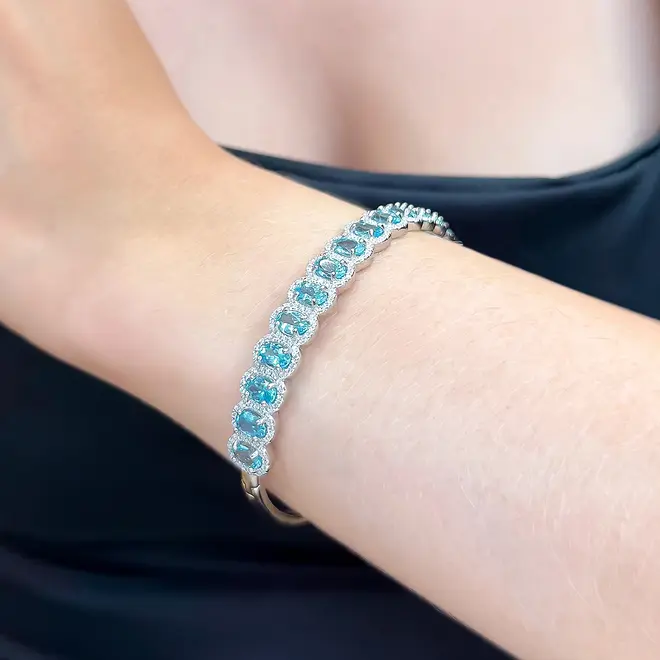 Bracelete de Prata com Cristais e Apatitas
