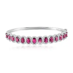 Bracelete de Prata com Cristais e Turmalina Rosa