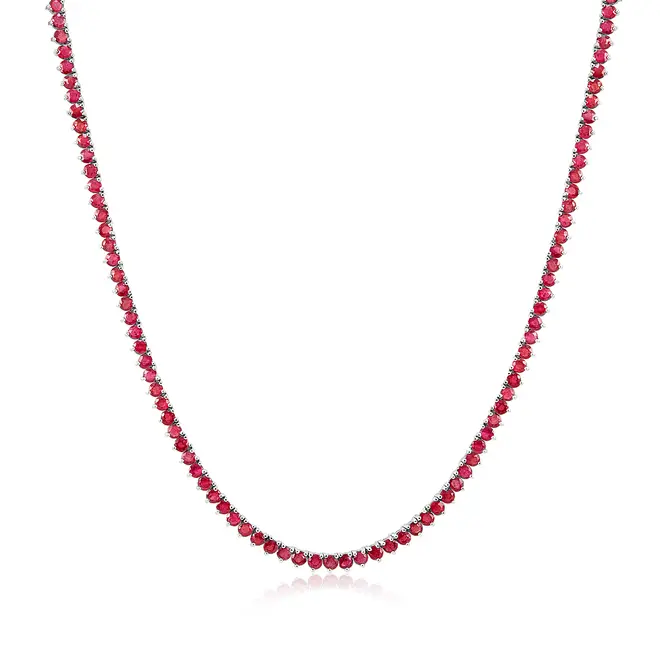 Gargantilha de Prata com Rubis