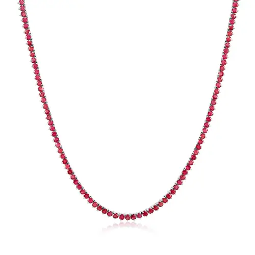 Gargantilha de Prata com Rubis