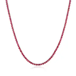 Gargantilha de Prata com Rubis