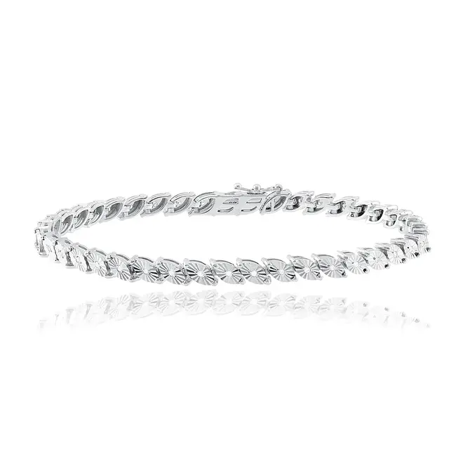 Pulseira Navete de Ouro Branco com 41 Diamantes