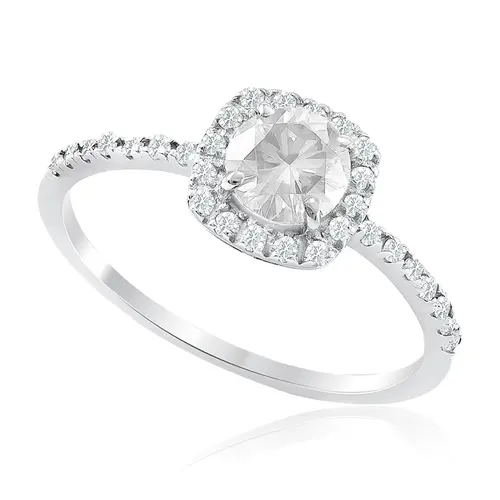 Anel Diamntes em Ouro Branco com Diamantes totalizando 75 pts.