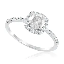 Anel Diamntes em Ouro Branco com Diamantes totalizando 75 pts.
