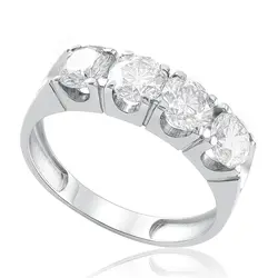 MEIA ALIANÇA DE OURO BRANCO COM DIAMANTES TOTALIZANDO 2,0 CTS.