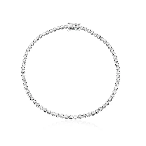 Pulseira Riviera de Ouro Branco com Diamantes totalizando 1,5 Cts.