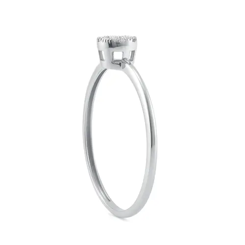 Anel Chuveiro de Ouro Branco com e Diamantes totalizando 7 pts.