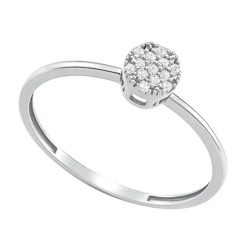 Anel Chuveiro de Ouro Branco com e Diamantes totalizando 7 pts.