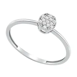 Anel Chuveiro de Ouro Branco com e Diamantes totalizando 7 pts.