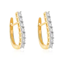 Par de Brincos de Ouro Amarelo com Diamantes