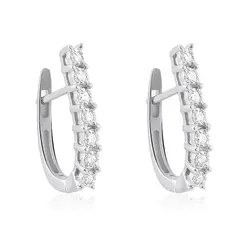 Par de Brincos de Ouro Branco com Diamantes