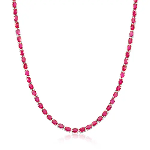 Gargantilha de Prata com 70 Rubis Totalizando 56 cts