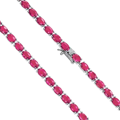 Gargantilha de Prata com 70 Rubis Totalizando 56 cts