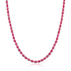 Gargantilha de Prata com 70 Rubis Totalizando 56 cts