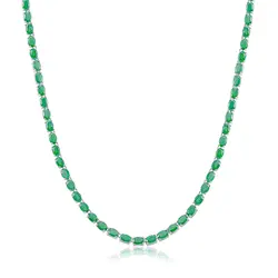 Gargantilha de Prata com 70 Esmeraldas Totalizando 57 cts