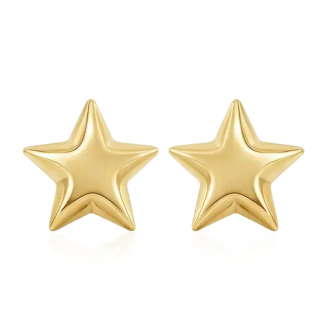 Par de Brincos Estrela em Ouro Amarelo