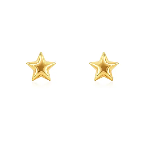 Par de Brincos Estrela em Ouro Amarelo