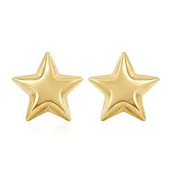 Par de Brincos Estrela em Ouro Amarelo