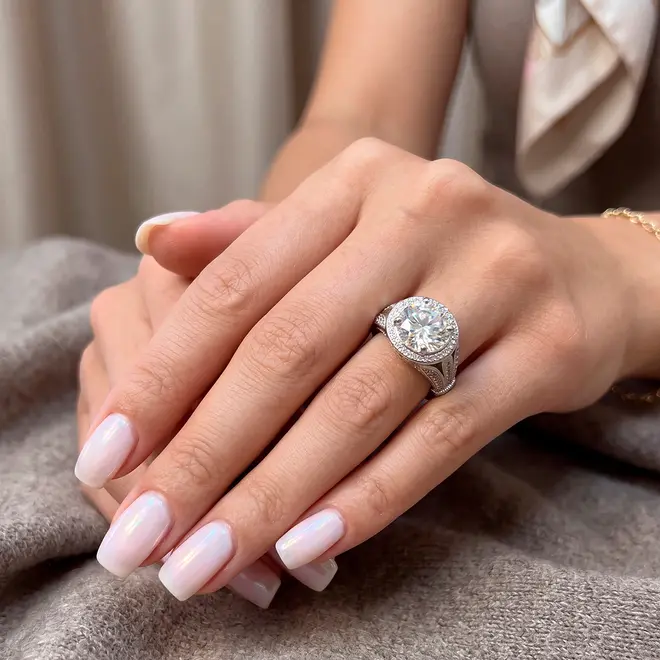 Anel de Prata com Moissanite de 6,0 Cts.