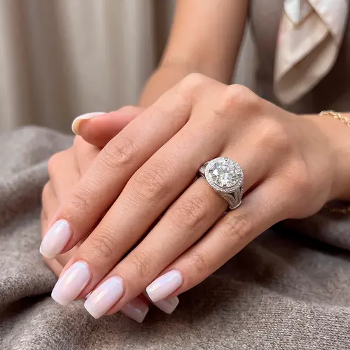 Anel de Prata com Moissanite de 6,0 Cts.