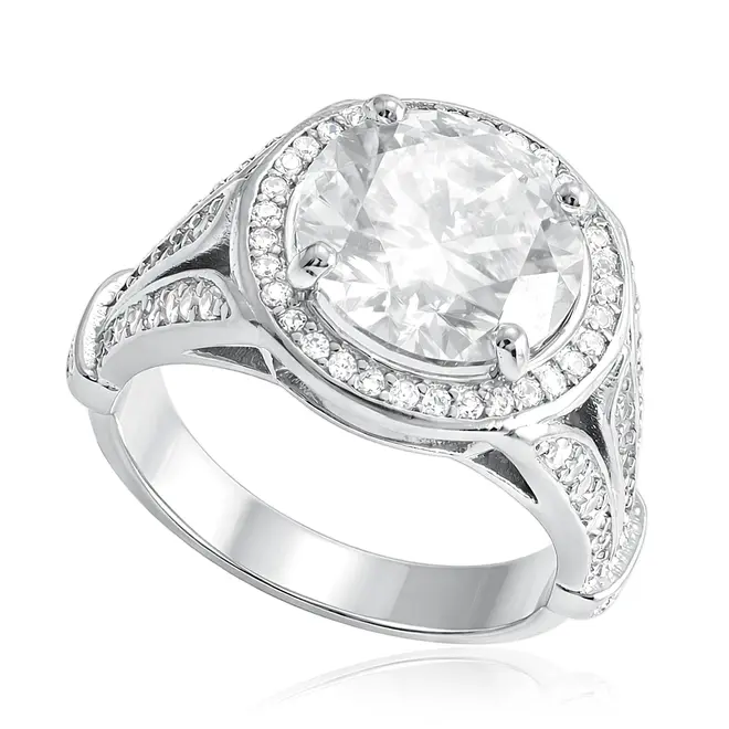 Anel de Prata com Moissanite de 6,0 Cts.