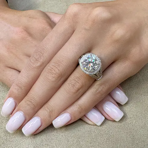 Anel de Prata com Moissanite de 6,0 Cts.