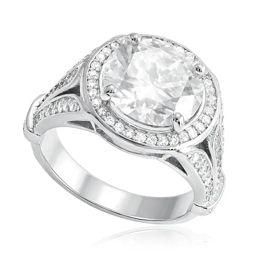 Anel de Prata com Moissanite de 6,0 Cts.
