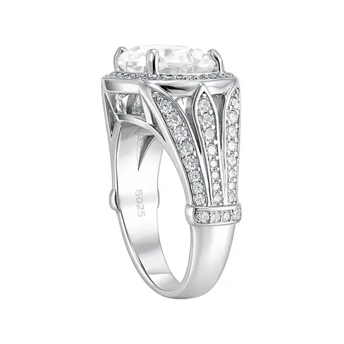 Anel de Prata com Moissanite de 6,0 Cts.