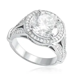Anel de Prata com Moissanite de 6,0 Cts.