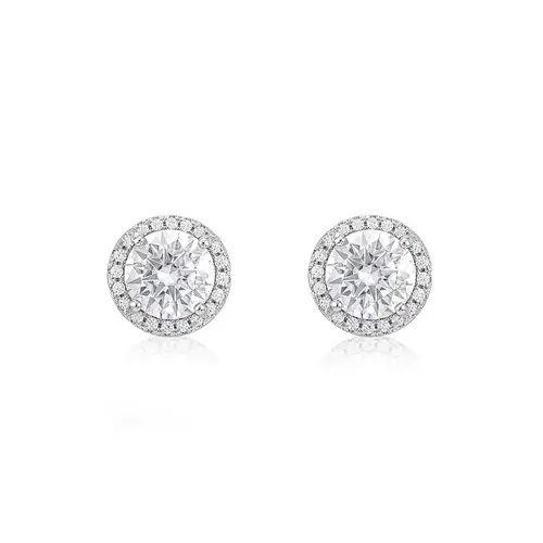 Conjunto Anel e Par de Brincos de Diamantes de Laboratório totalizando 9,0 Cts.