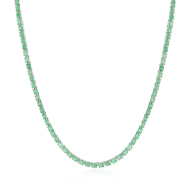 Gargantilha de Prata com Esmeraldas Totalizando 48,0 cts