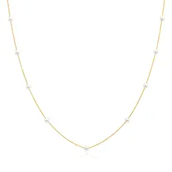 Colar de Ouro Amarelo com Perolas