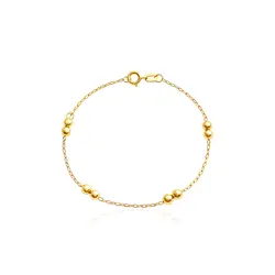 Pulseira Ouro Amarelo 18k Infantil com Esferas de 3 mm
