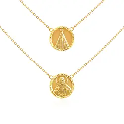 Escapulário de Ouro Amarelo com Medalhas