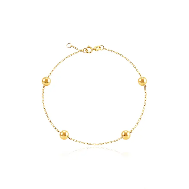Pulseira Ouro Amarelo 18K com Esferas de 5 mm